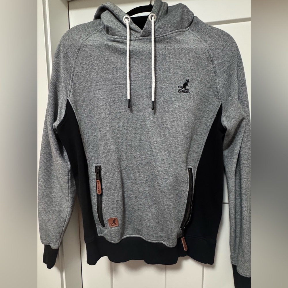 Kangol Black and Gray 100% cotton hoodie